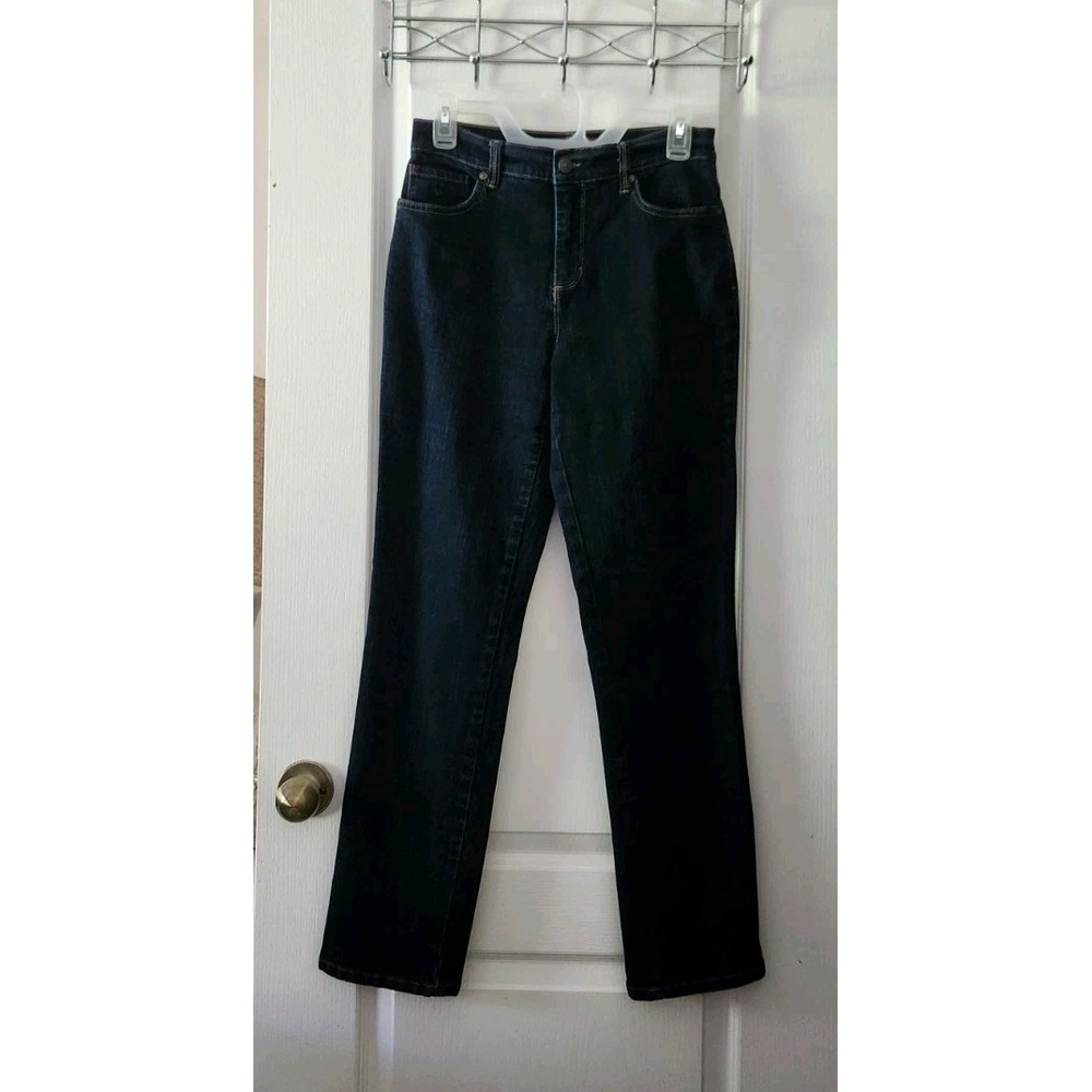 Gloria Vanderbilt Amanda‎ Womens Straight Leg High-Rise Blue Jeans Pants Size 4